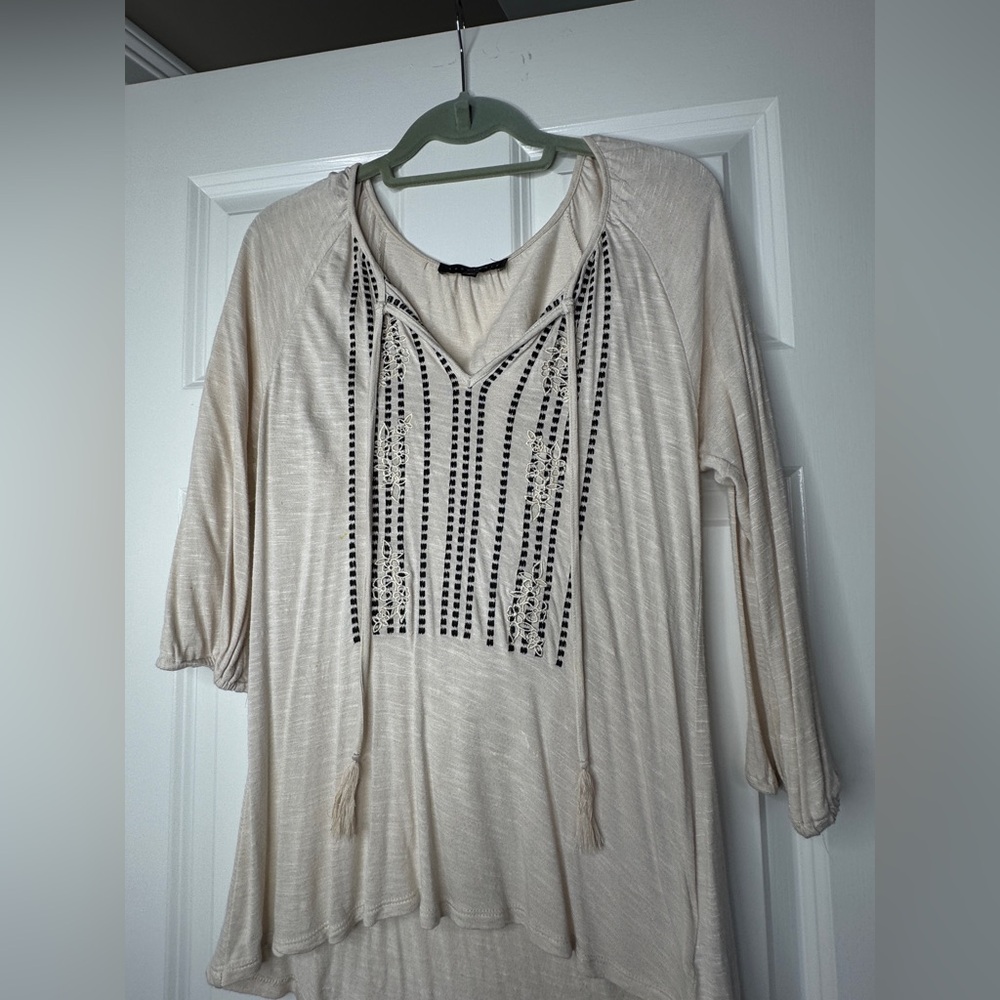 Sanctuary Cream Top with Black Detail